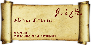 Jóna Ábris névjegykártya